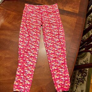 EEUC Women's Vineyard Vines Performance Pink Orange Whale Print Leggings SMALL